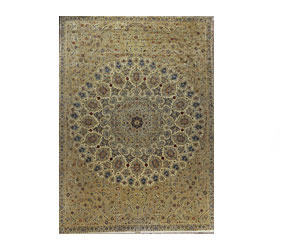 CLASSIC PERSIAN RUG WITH THE TRADITIONAL MEDALION IN BEIGE COLOR PALETS 