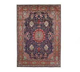 ORIENTAL DESIGN CARPET IN RED AND BLUE BACKGROUND 